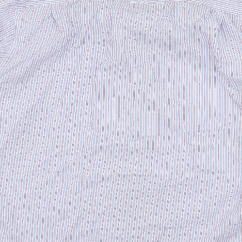 Scott & Taylor Mens Blue Striped   Dress Shirt Size 17