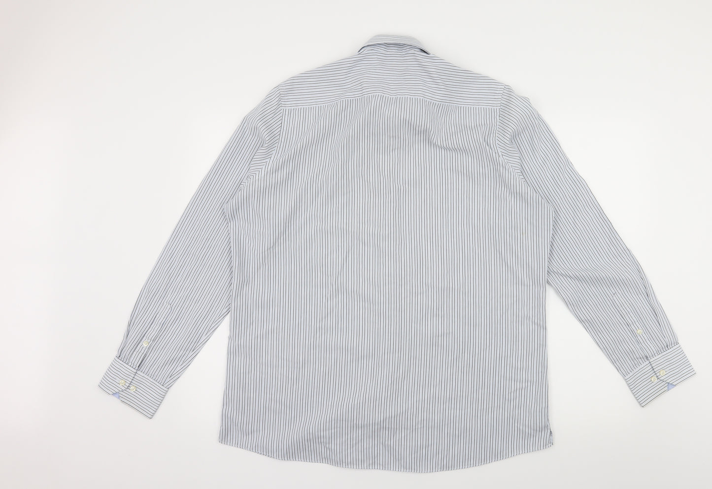 NEXT Mens Blue Striped   Dress Shirt Size 17