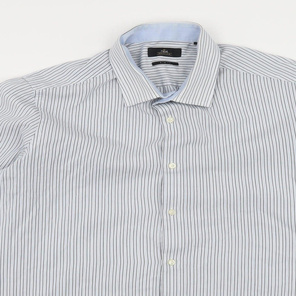 NEXT Mens Blue Striped   Dress Shirt Size 17