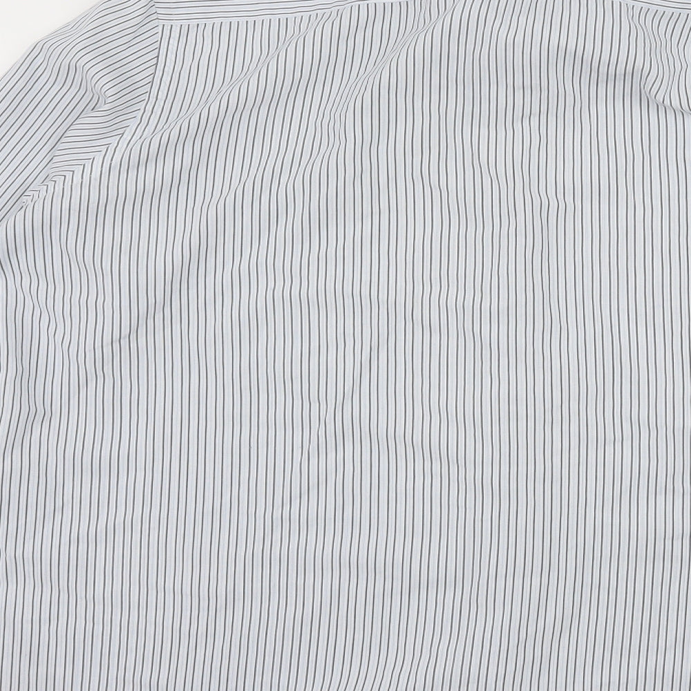 NEXT Mens Blue Striped   Dress Shirt Size 17