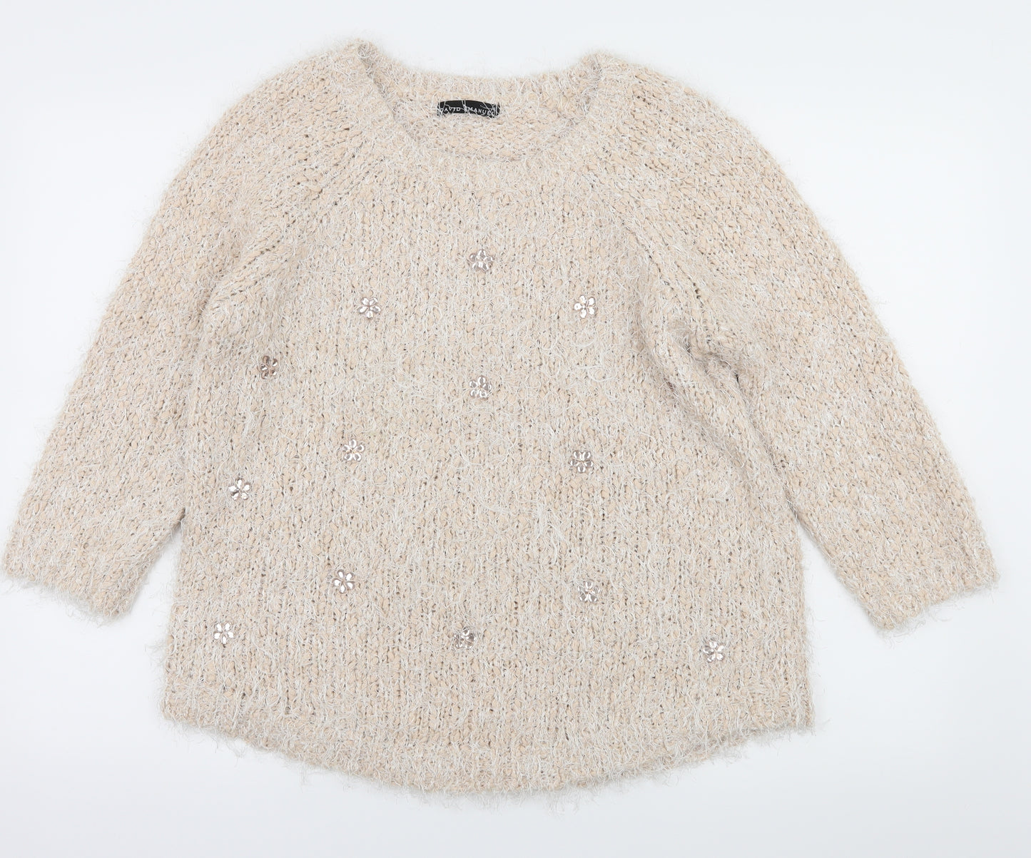 David Emanuel Womens Pink  Knit Pullover Jumper Size M