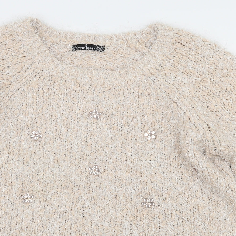 David Emanuel Womens Pink  Knit Pullover Jumper Size M