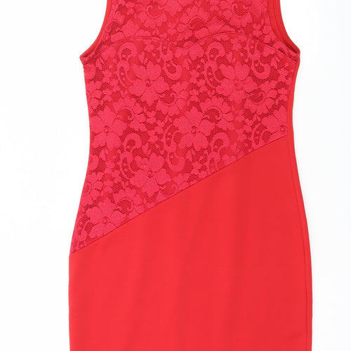 Boohoo Womens Red  Jersey Bodycon  Size 8
