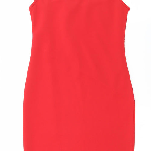 Boohoo Womens Red  Jersey Bodycon  Size 8