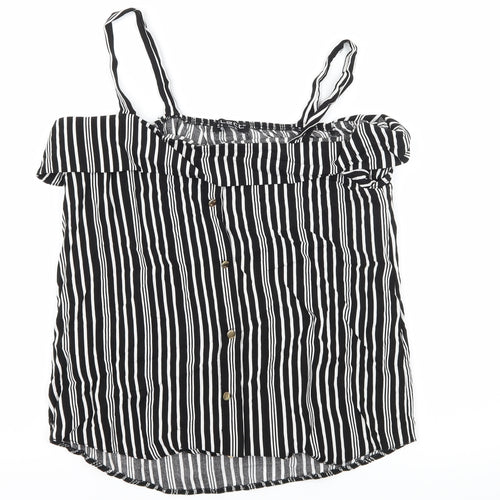 Select Womens Black Striped  Camisole Tank Size 6