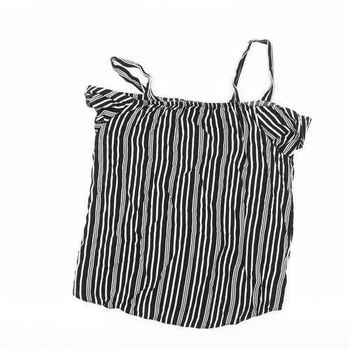 Select Womens Black Striped  Camisole Tank Size 6