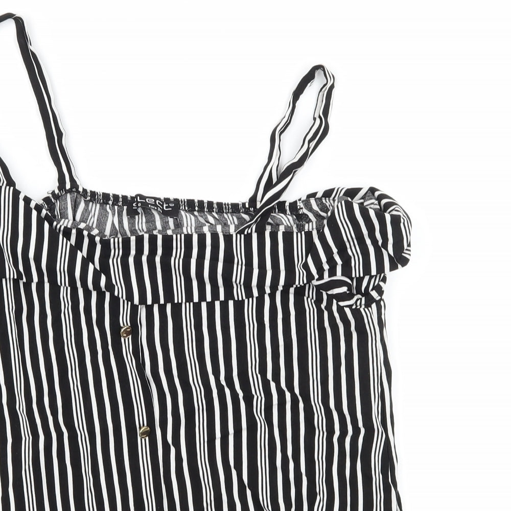 Select Womens Black Striped  Camisole Tank Size 6