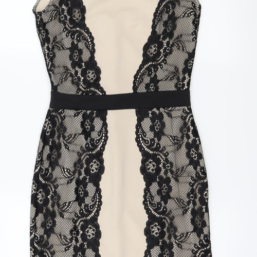 Boohoo Womens Ivory   Bodycon  Size 8  - Lace Detail
