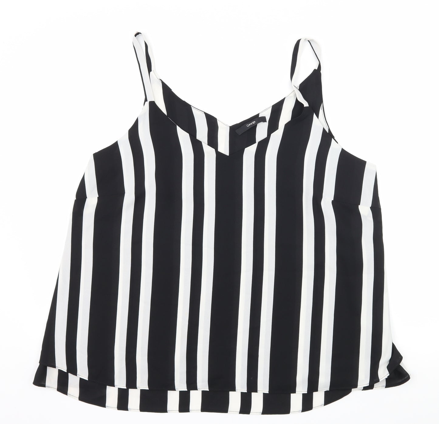 George Womens Black Striped  Camisole Tank Size 16