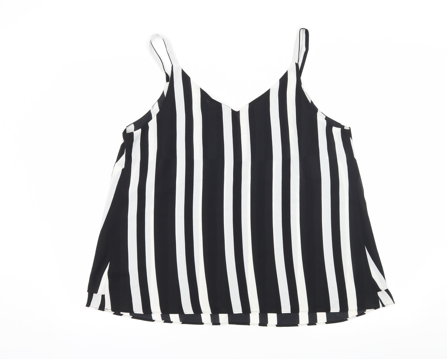 George Womens Black Striped  Camisole Tank Size 16