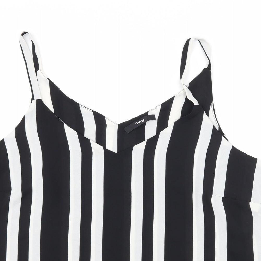 George Womens Black Striped  Camisole Tank Size 16