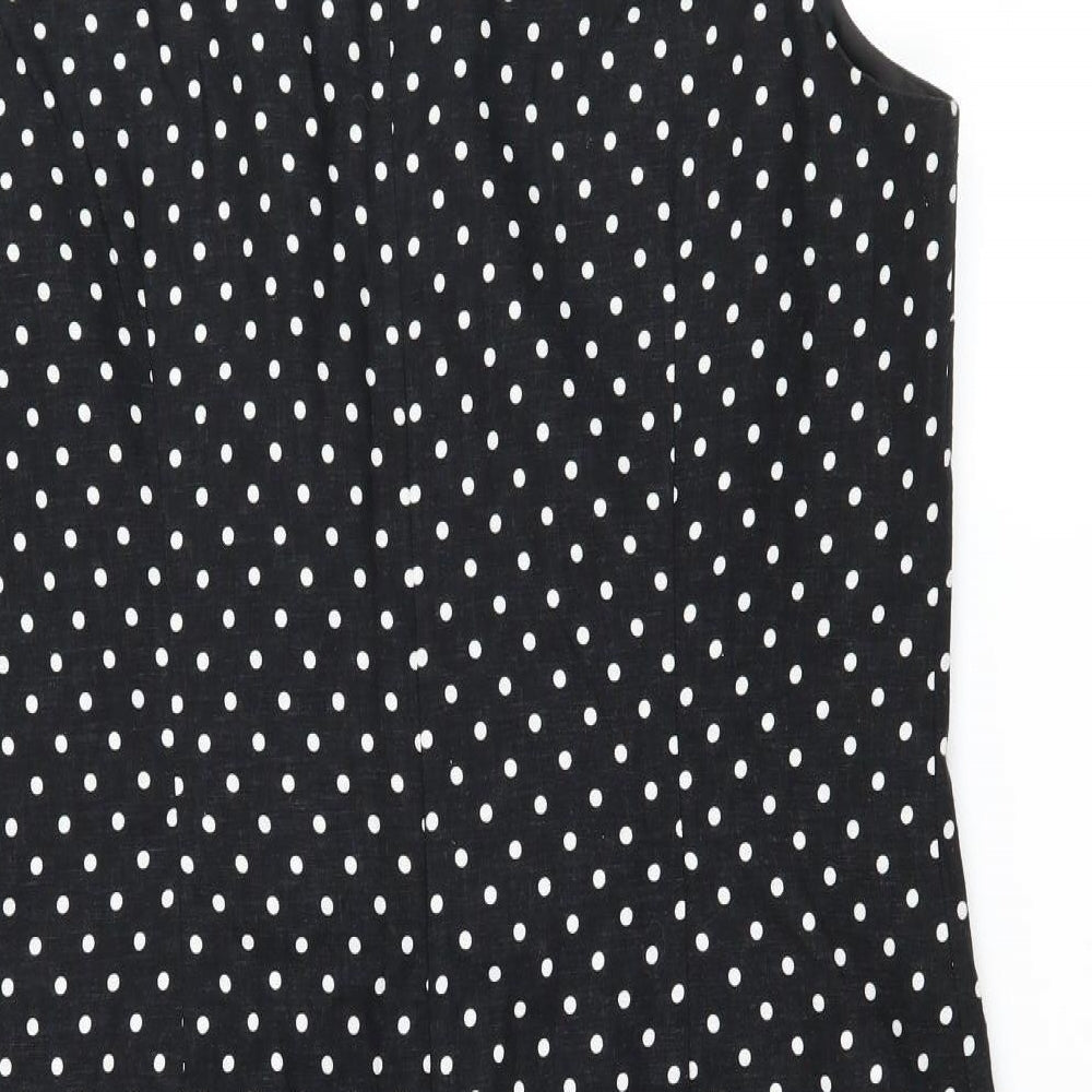 Papay Womens Black Polka Dot  A-Line  Size 14