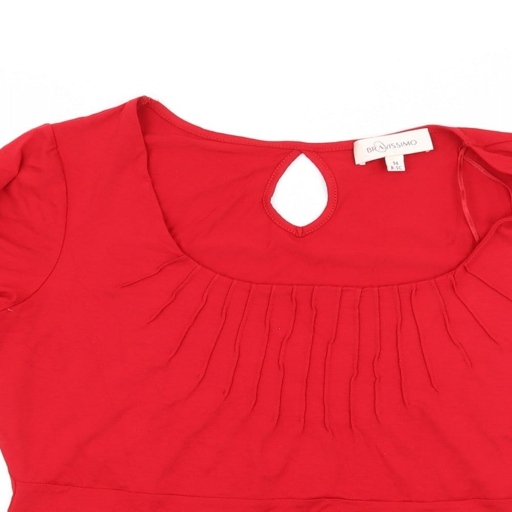 Bravissimo Womens Red  Jersey Basic T-Shirt Size 14