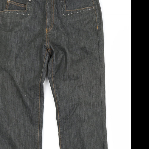 marks` Womens Black  Denim Wide-Leg Jeans Size 12 L27 in