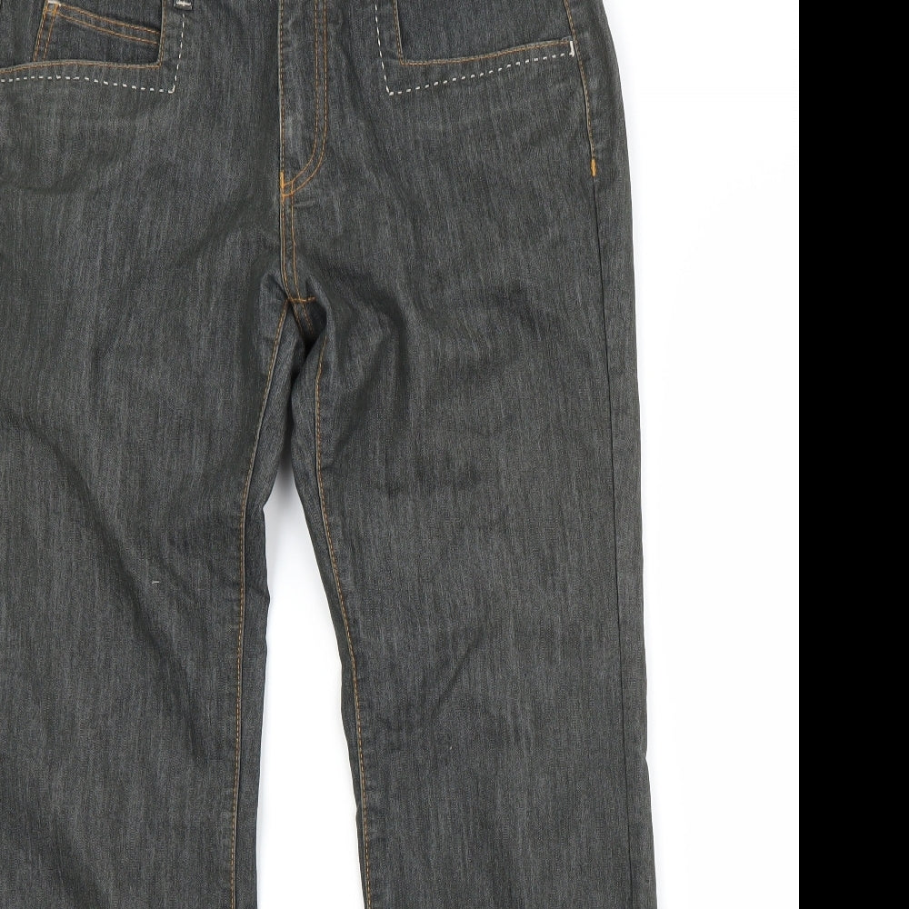marks` Womens Black  Denim Wide-Leg Jeans Size 12 L27 in