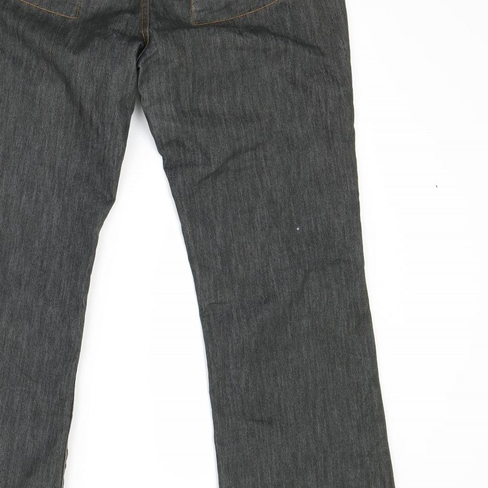 marks` Womens Black  Denim Wide-Leg Jeans Size 12 L27 in