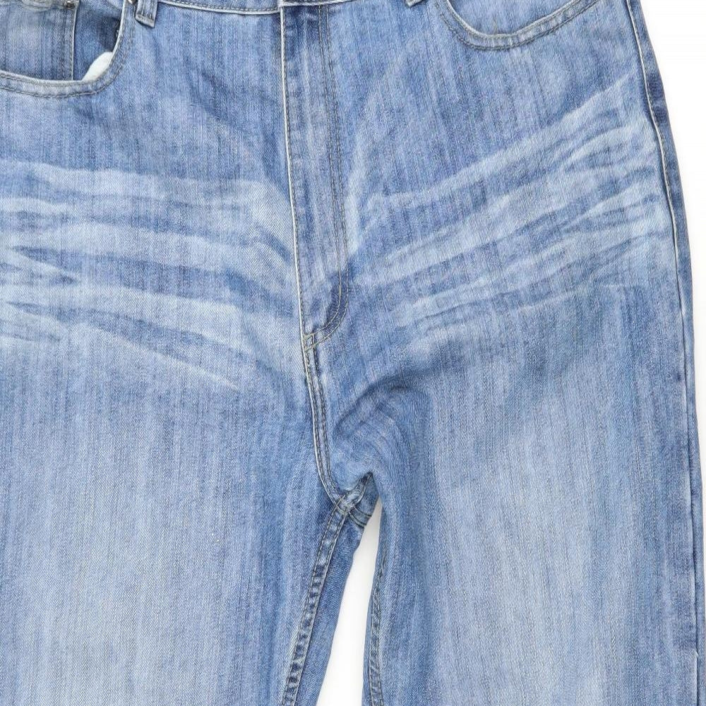 George Mens Blue  Denim Wide-Leg Jeans Size 40 L31 in