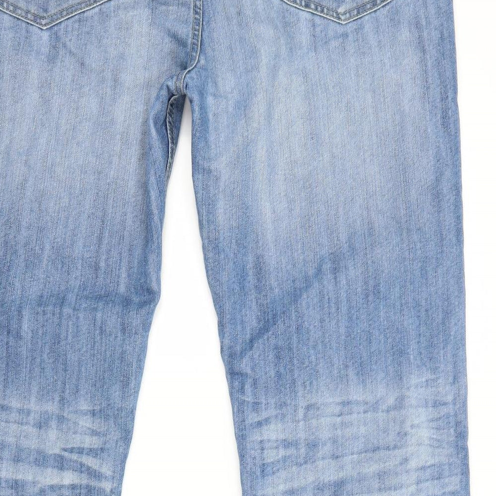 George Mens Blue  Denim Wide-Leg Jeans Size 40 L31 in