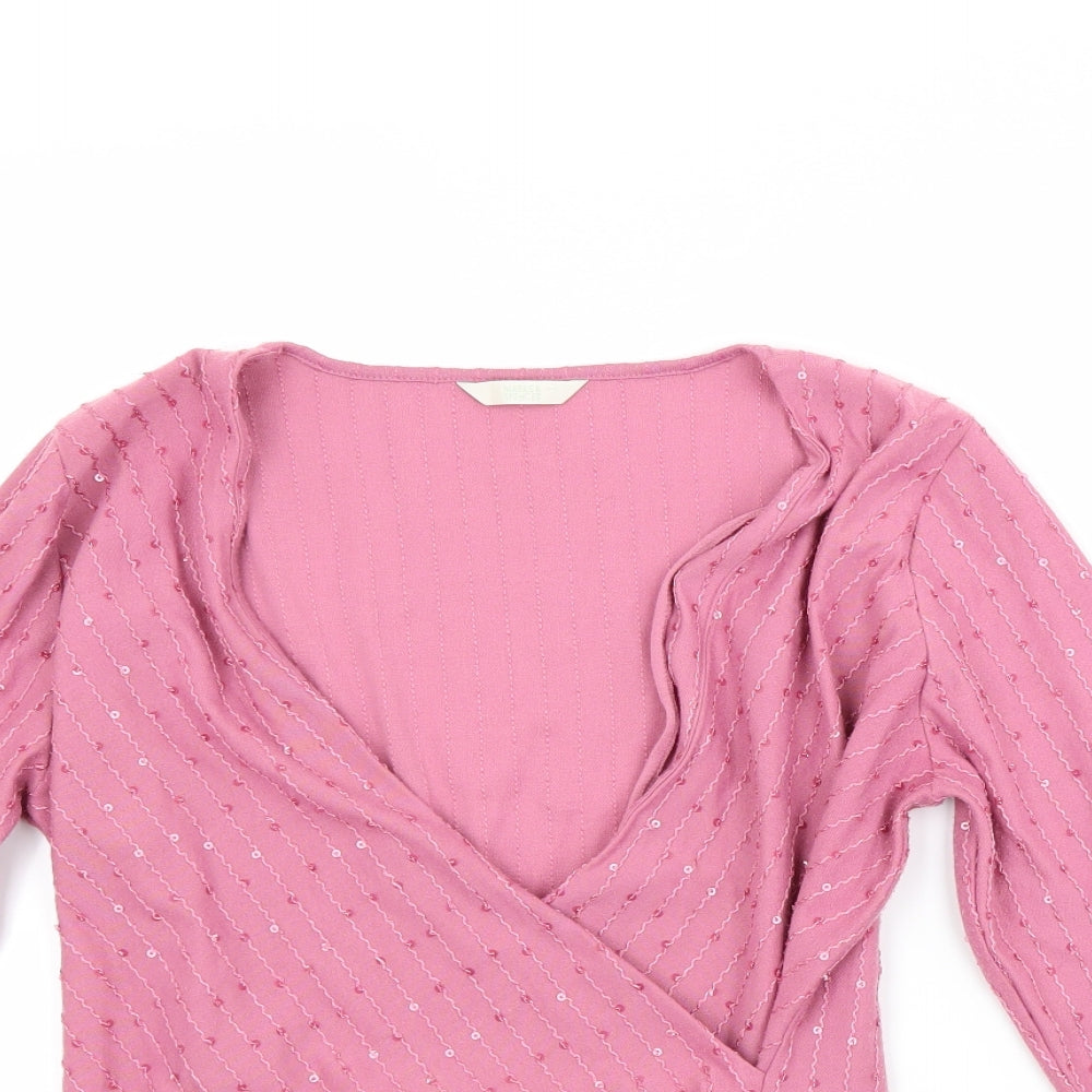 Marks and Spencer Womens Pink   Pullover Jumper Size 14