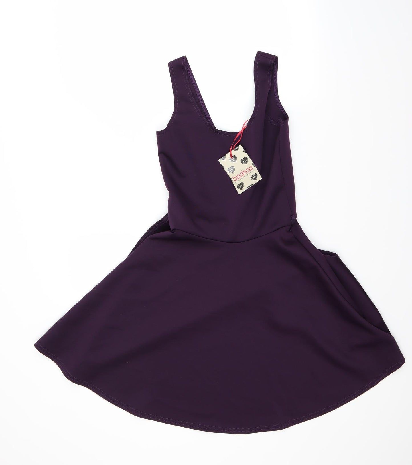 Boohoo Womens Purple   Skater Dress  Size 10