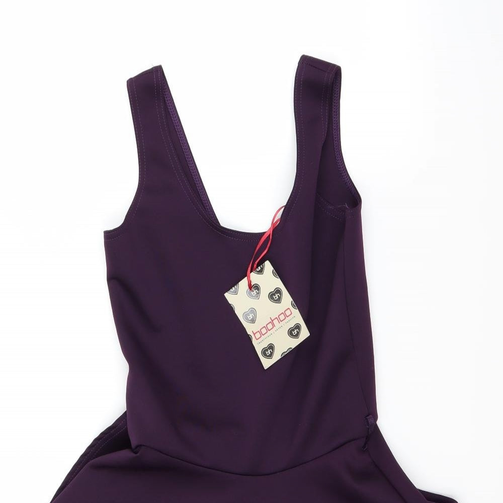 Boohoo Womens Purple   Skater Dress  Size 10