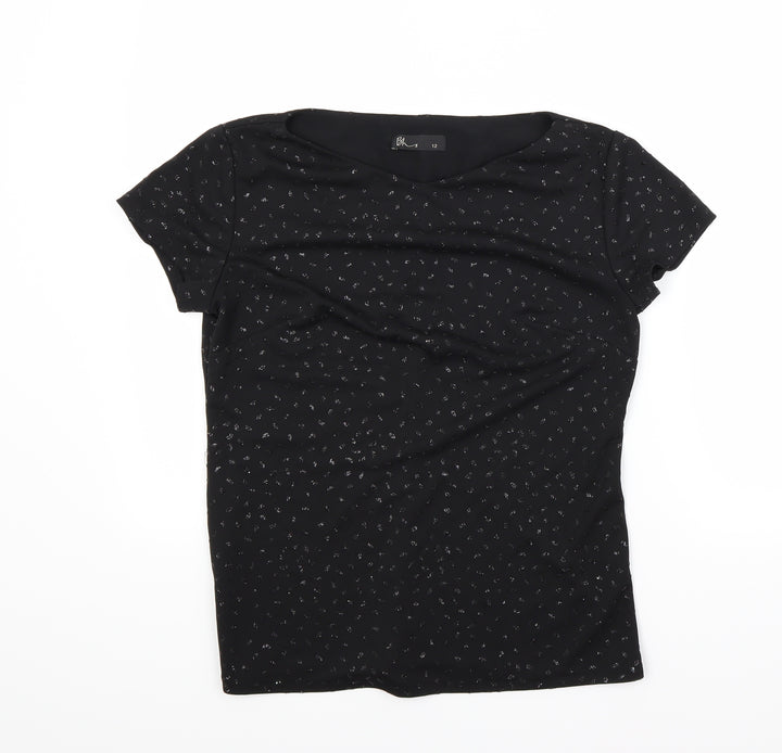 BHS Womens Black Basic Blouse Size 12