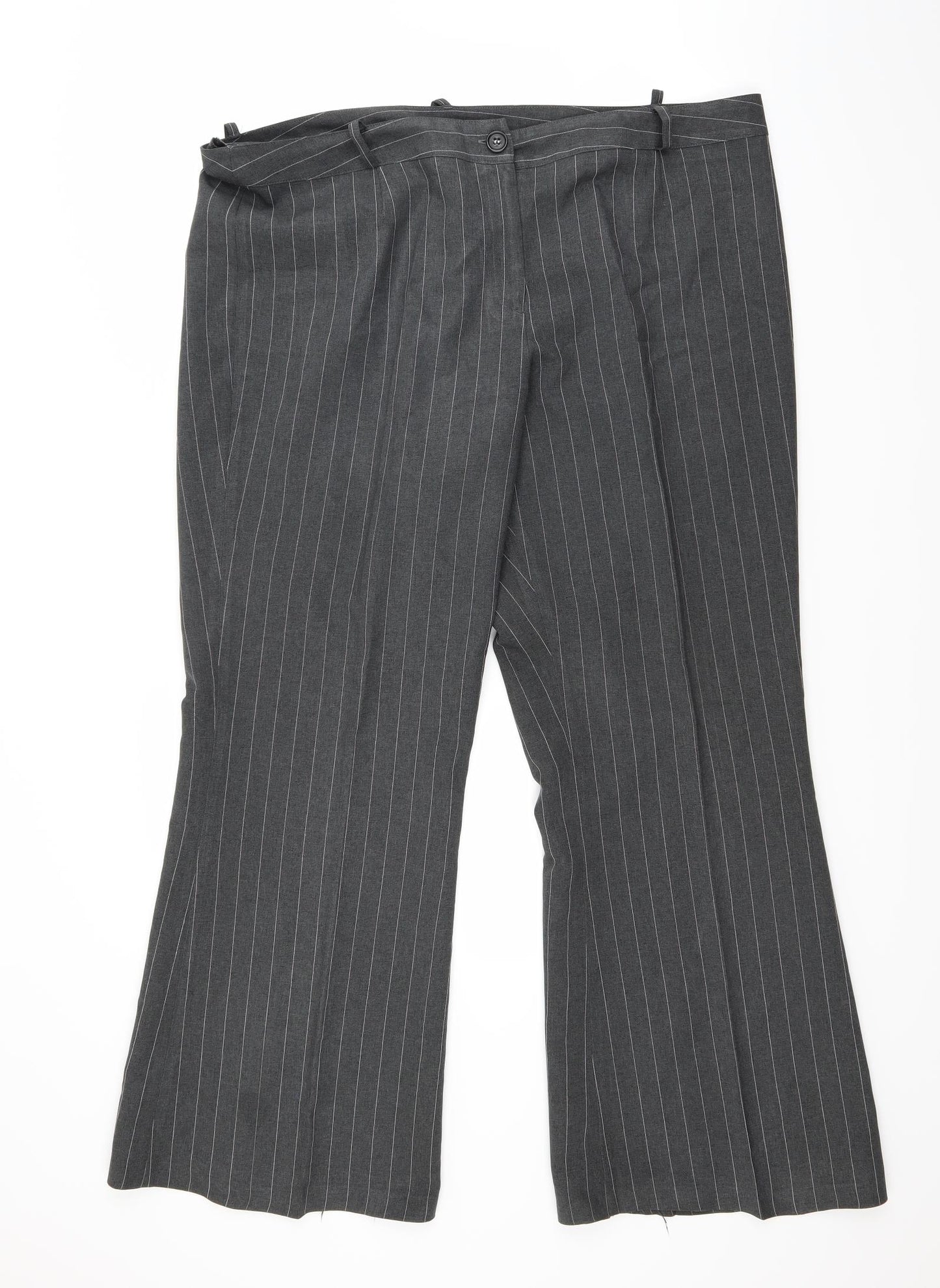 Preworn Womens Grey Striped  Trousers  Size 20 L29 in