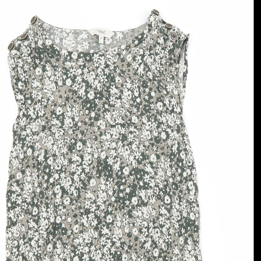 NEXT Womens Green Floral  Basic Blouse Size 10