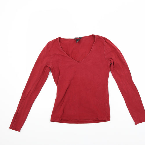 H&M Womens Red   Pullover Sweatshirt Size S