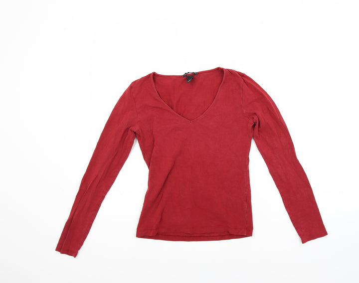 H&M Womens Red Pullover Sweatshirt Size S