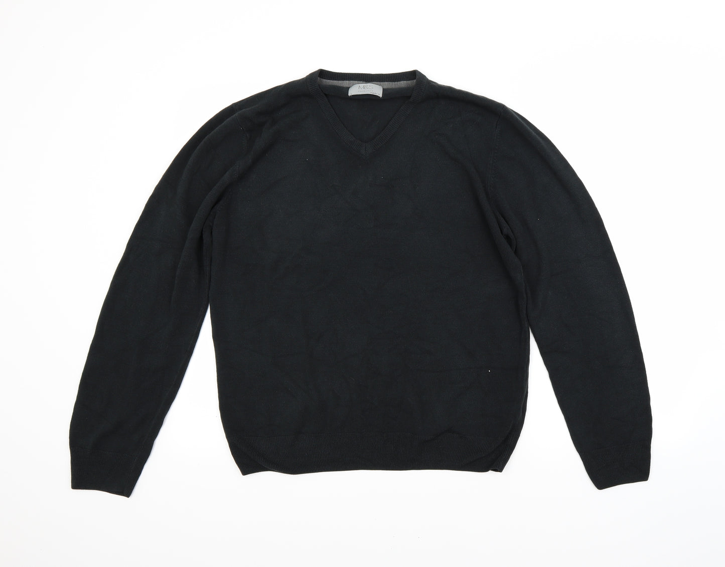 Marks and Spencer Mens Black   Pullover Jumper Size L