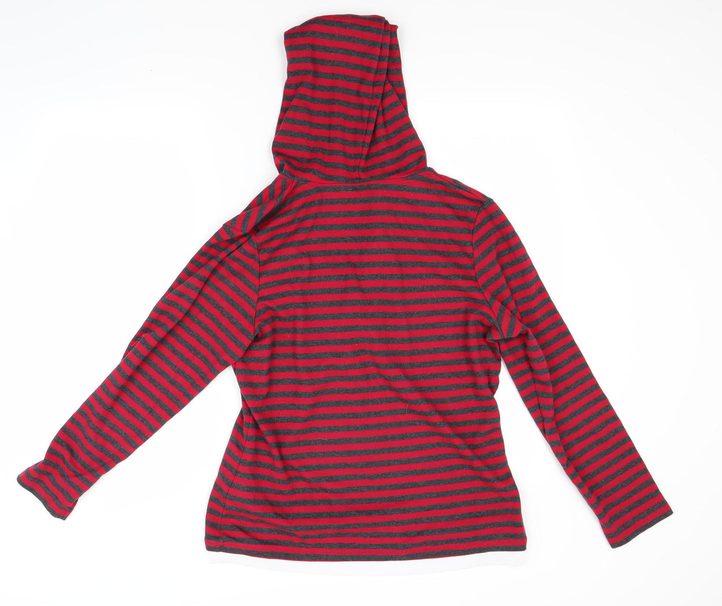 Preworn Womens Red Striped  Pullover Hoodie Size M