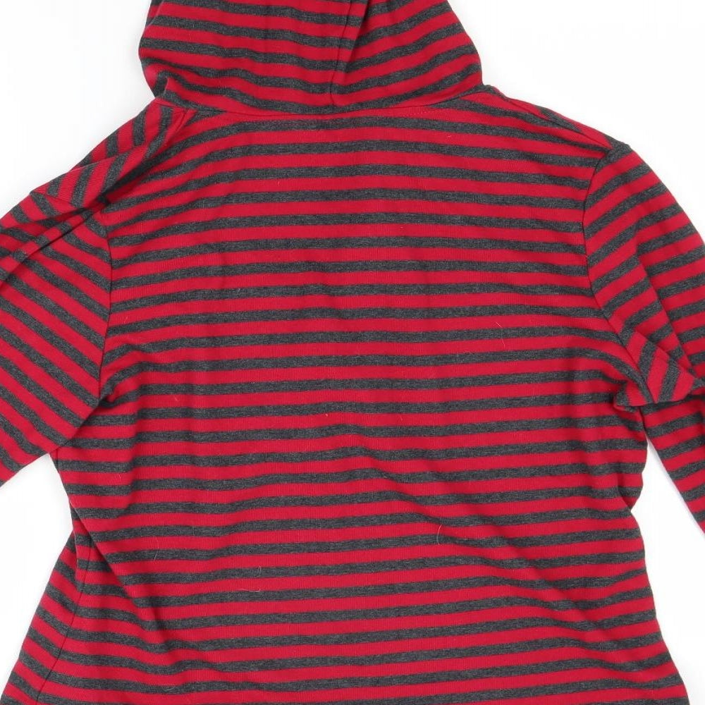 Preworn Womens Red Striped  Pullover Hoodie Size M