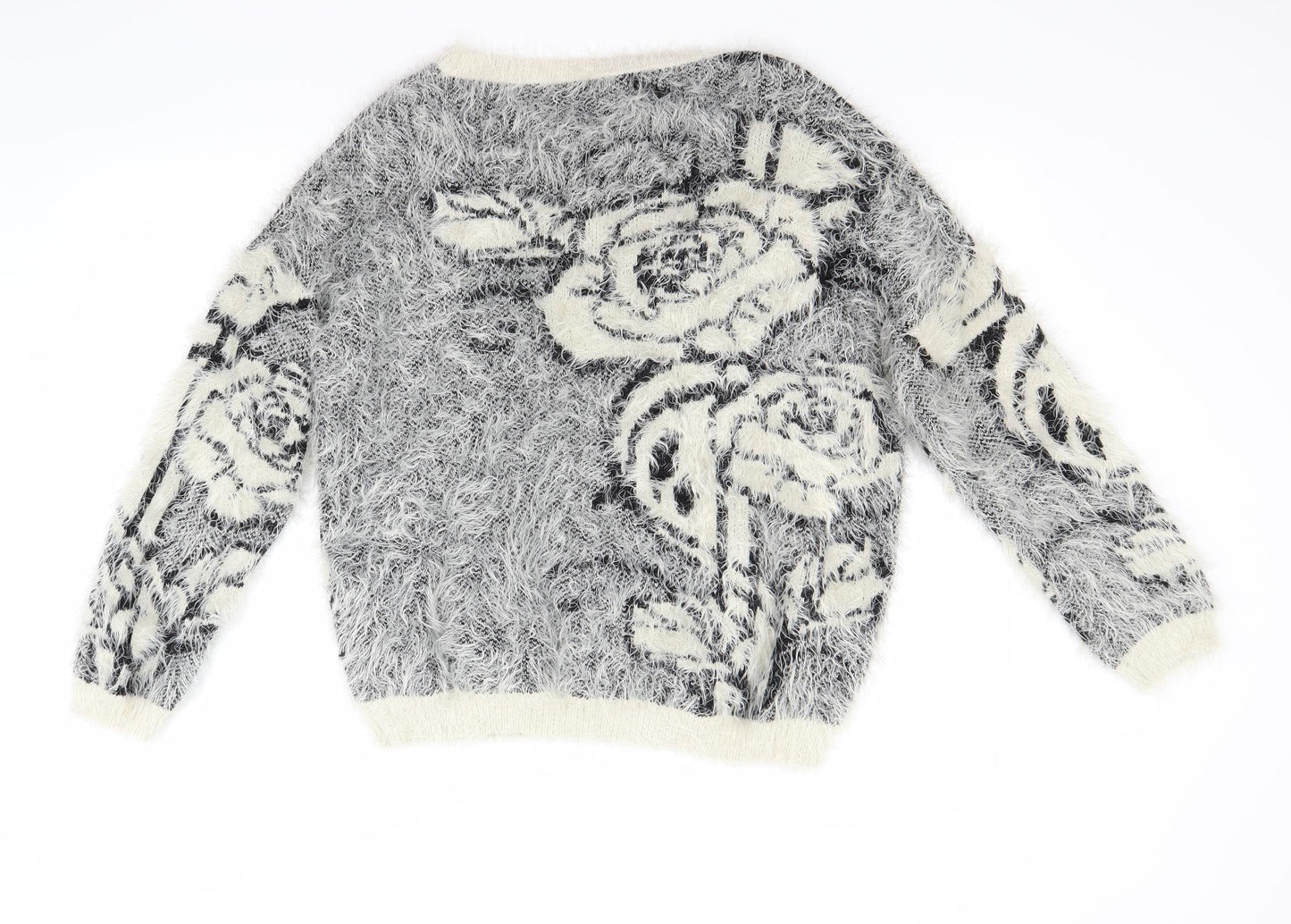 Izabel London Womens White Floral  Pullover Jumper Size 10