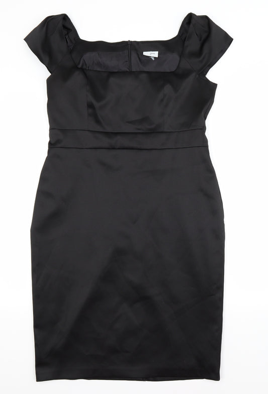 Front view of Ethel Austin women’s black a-line, size UK 14