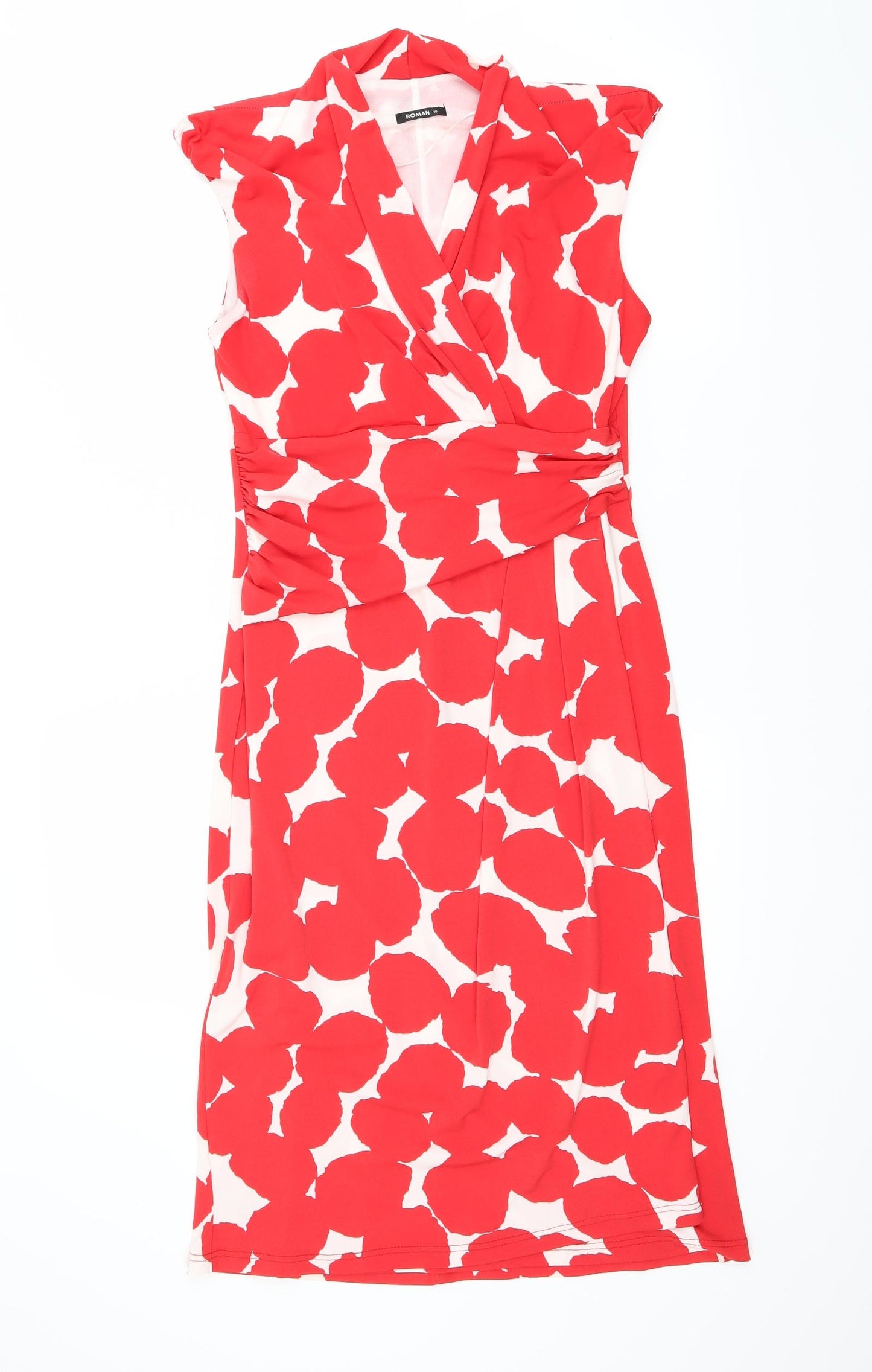Roman Womens Red Floral  A-Line  Size 10