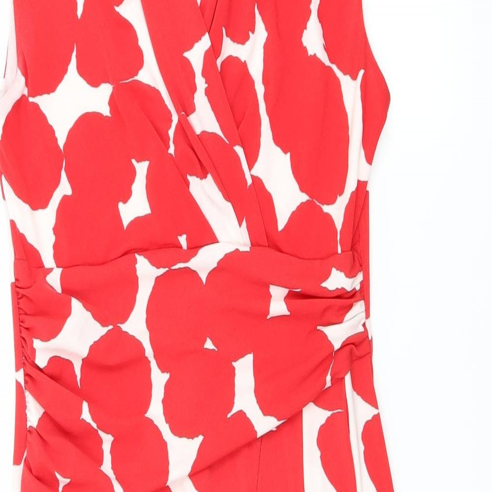 Roman Womens Red Floral  A-Line  Size 10
