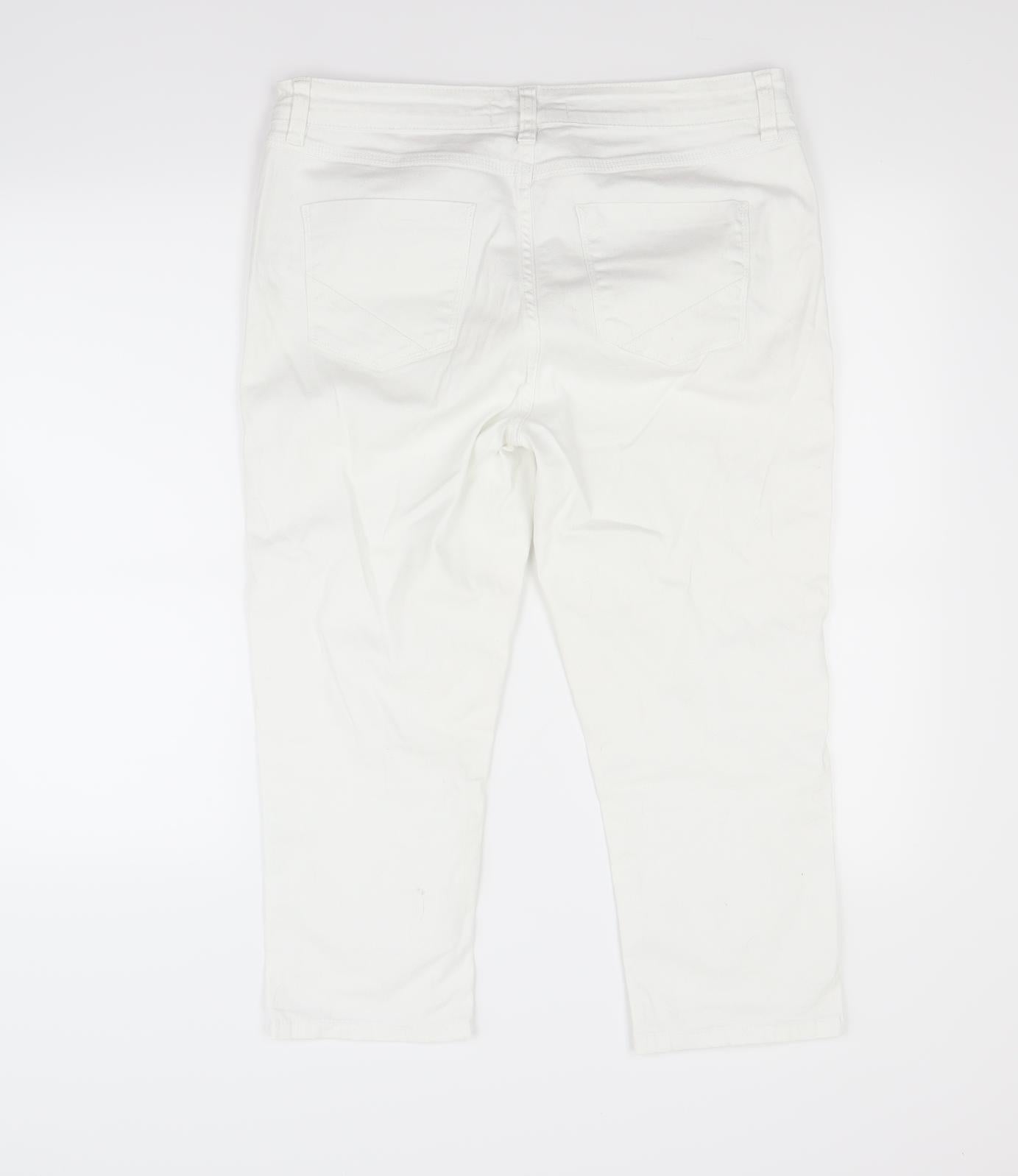 Papaya Womens White  Denim Capri Jeans Size 14 L21 in