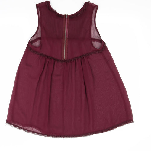 Topshop Womens Red   Basic Blouse Size 8