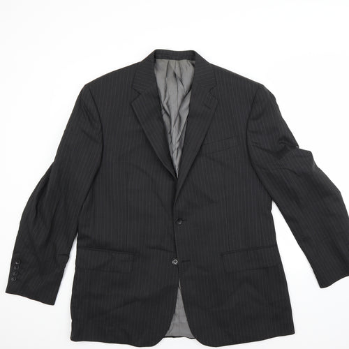 Austin Reed Mens Grey Striped  Jacket Blazer Size 42