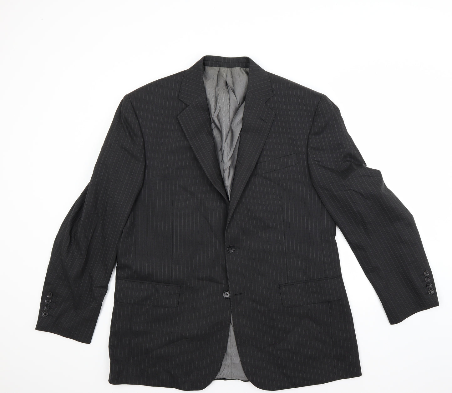 Austin Reed Mens Grey Striped  Jacket Blazer Size 42