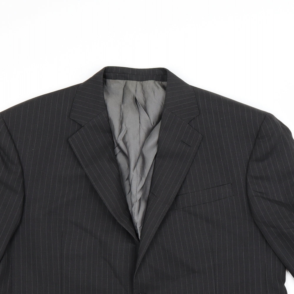 Austin Reed Mens Grey Striped  Jacket Blazer Size 42