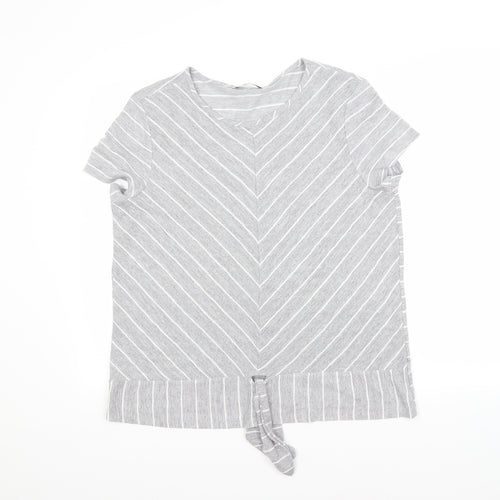 George Womens Grey Striped  Pullover Jumper Size 16