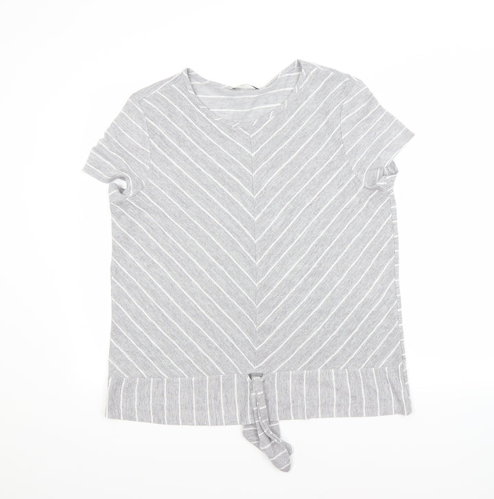 George Womens Grey Striped Pullover Jumper Size 16