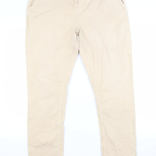 NEXT Womens Beige   Chino Trousers Size 14 L27 in