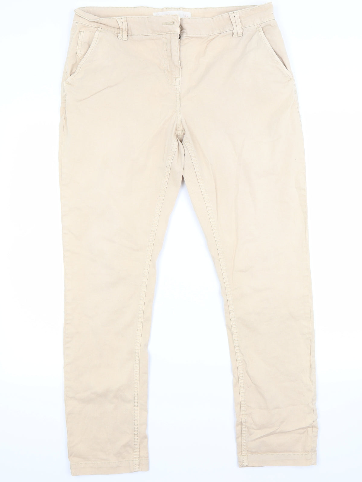 NEXT Womens Beige   Chino Trousers Size 14 L27 in