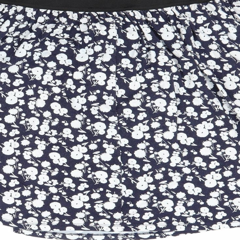 George Womens Blue Floral  Flare Skirt Size 14