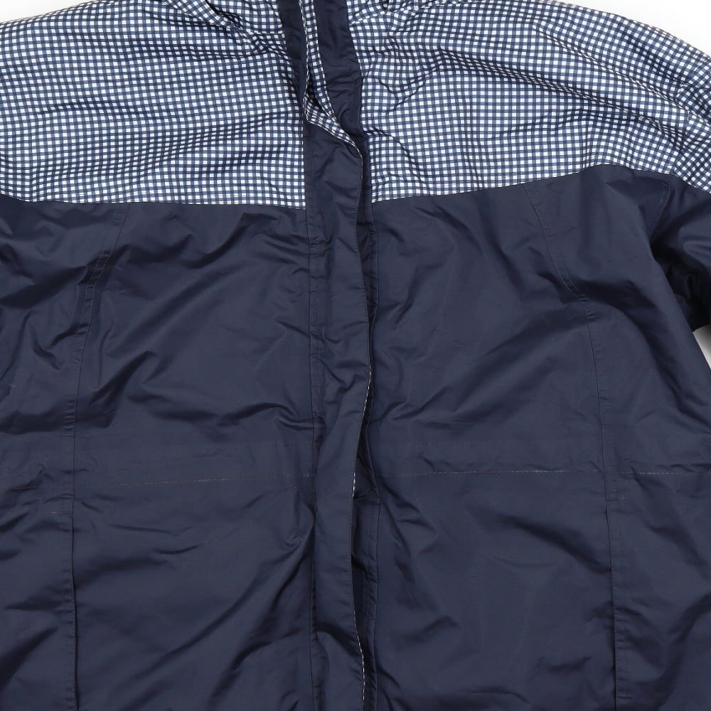 Anthology Womens Blue Check  Windbreaker Coat Size 18