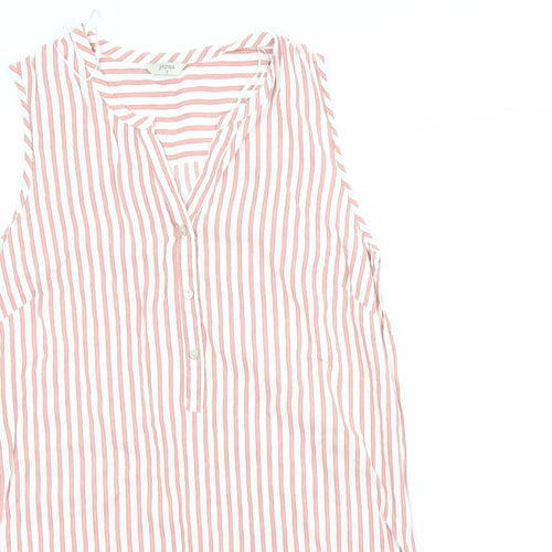 Papaya Womens Red Striped  Basic Button-Up Size 12