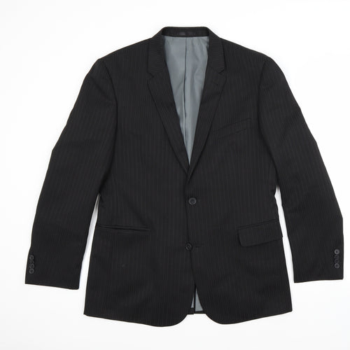 Taylor & Wright Mens Black Striped  Jacket Blazer Size 40